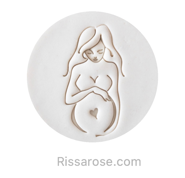 Pregnant mum cookie stamp baby shower mother's day