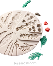 Load image into Gallery viewer, Christmas leaves Silicone Mould pine leaf Holly leaf Holly berry pine cone
