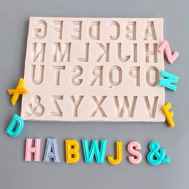 large 3d alphabet number silicone mould captial letter
