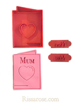 Load image into Gallery viewer, mother&#39;s day cookie cutter and stamp set  - breakfast, card, coffee and carnations flower card
