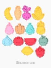 Load image into Gallery viewer, fruit vegetable theme cookie cutter and embosser -banana
