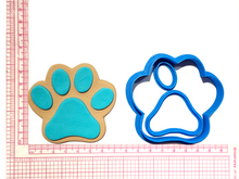 Load image into Gallery viewer, dog cookie stamp cake fondant embosser - let&#39;s paw-ty, and happy birthday stamp, paw cutter 3 pieces paw cutters
