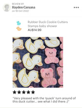 Load image into Gallery viewer, Rubber Duck Cookie Cutters Stamps baby shower
