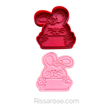 Load image into Gallery viewer, Easter theme cookie cutter stamp - rabbit basket hatching baby chicken pyo cookie

