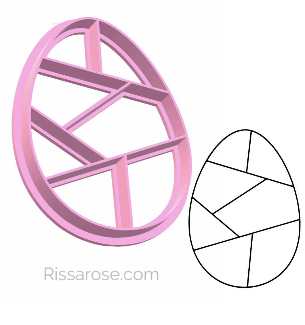 Egg puzzle cookie cutter Easter cookie box geo pattern