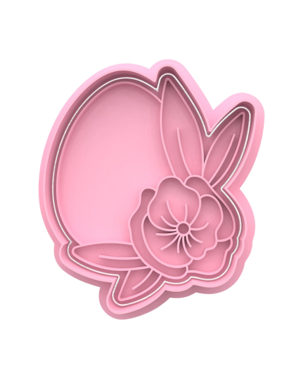 Easter floral egg cookie cutter stamp leafy egg personalized space  pyo cookie