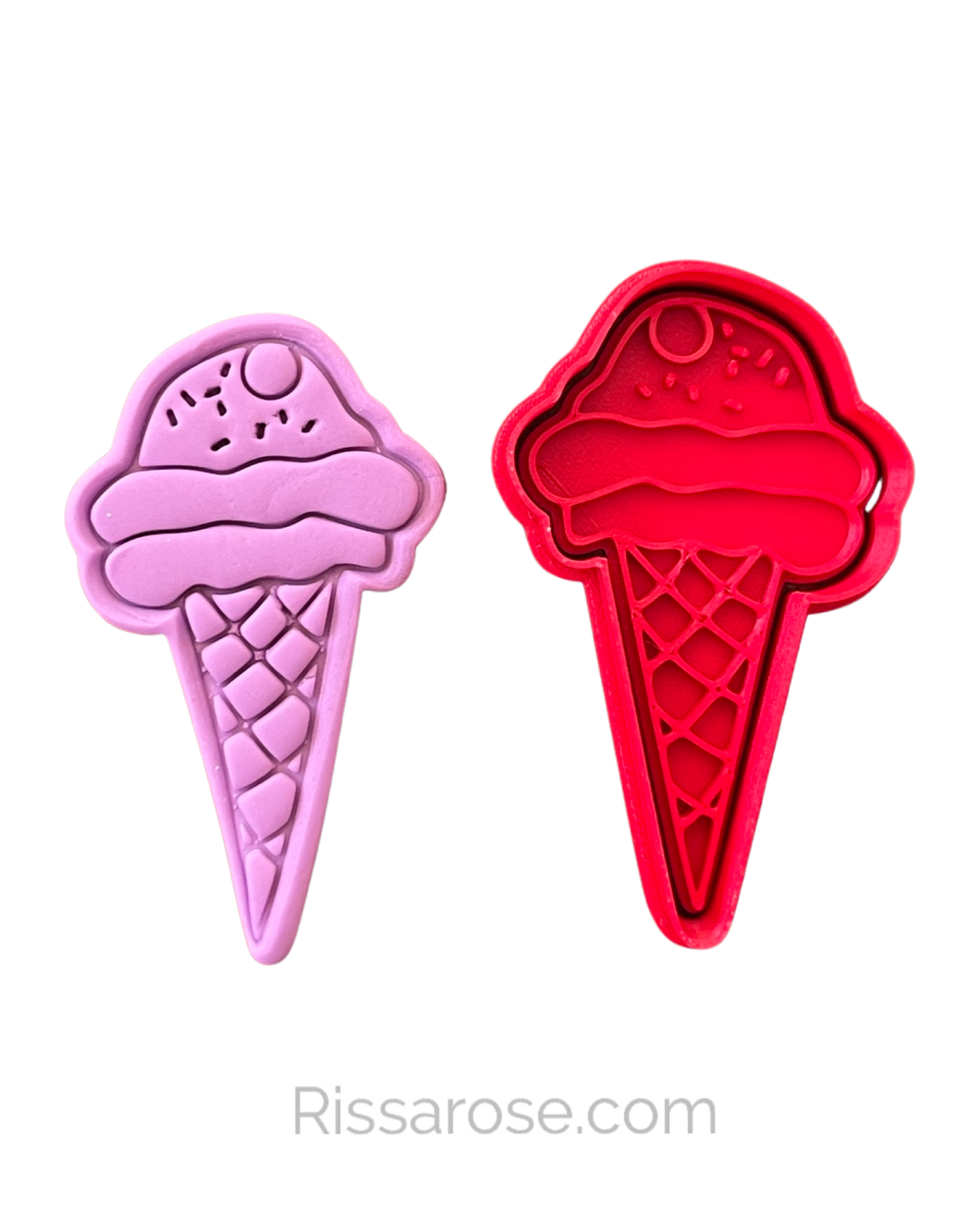 Ice Cream Cone Cookie Cutter Stamp mini cupcake topper Cone