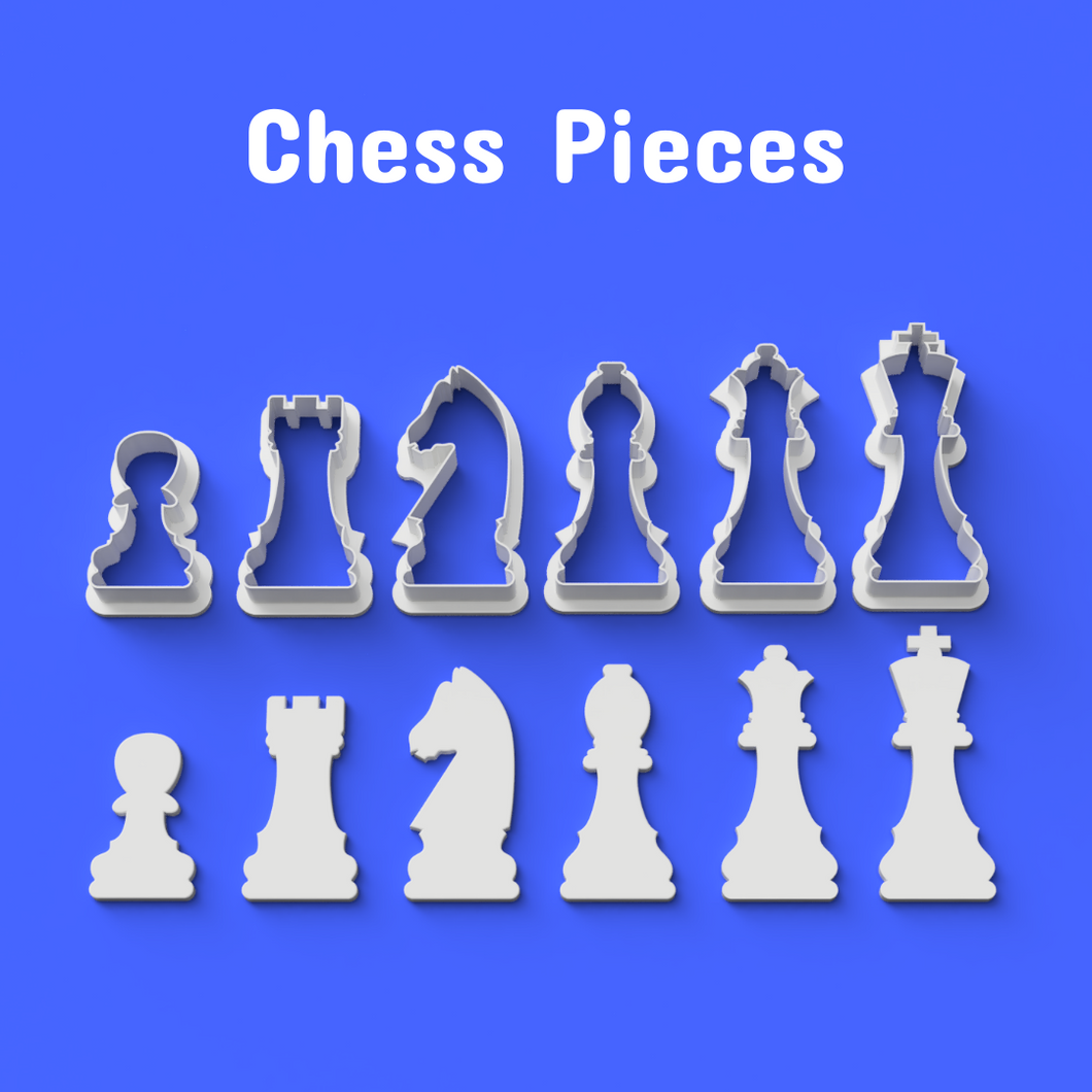 Complete Chess cutter silhouette Pawn King Queen Bishop Rook Knight
