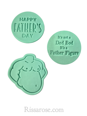 dad bod cookie cutter set father figure happy father's day set of 3
