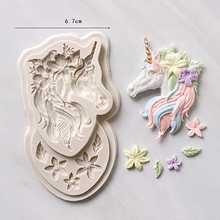 Load image into Gallery viewer, unicorn silicone mould  -floral leaf flower
