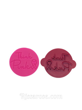 Load image into Gallery viewer, breast cancer awareness think pink lady cutter and cancer ribbon cutter &quot;think pink&quot; stamp
