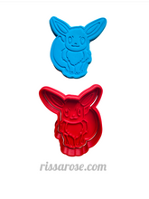 Load image into Gallery viewer, pokemon style cookie cutter fondant embosser eevee
