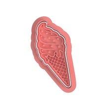 Load image into Gallery viewer, Ice Cream Cone Cookie Cutter Stamp mini cupcake topper Cone
