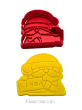 Load image into Gallery viewer, christmas santa cookie cutter stamp father christams fodant embosser personalized space cutter diy tools clay soap
