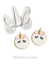 Load image into Gallery viewer, unicorn silicone mould set ear eyelashes horn cake fondant sugarcraft soap princess theme
