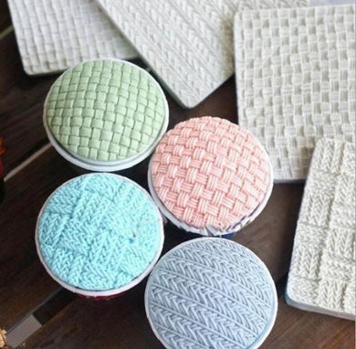 knitting texture silicone mould - cake decorating - fondant gum paste icing