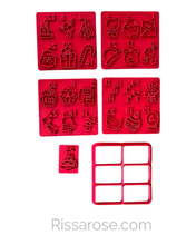 Load image into Gallery viewer, Christmas advent calendar cookie cutter stamp set
