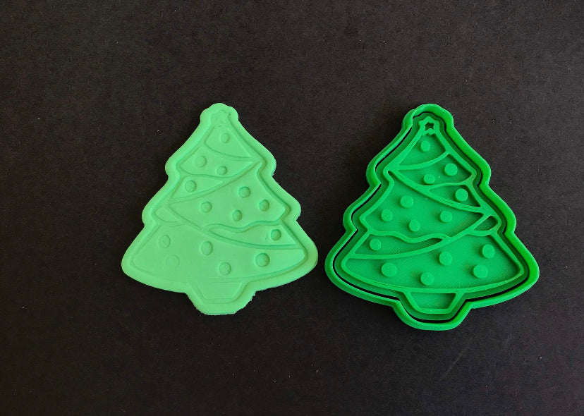 christmas cookie cutters - santa, elf, rudolph and xmas tree xmas tree