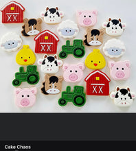 Load image into Gallery viewer, farm animals head face cookie cutters stamps - chicken horse lamb cow pig
