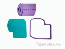 Load image into Gallery viewer, mask cookie cutter and stamp - covid, mask, and toilet paper toilet paper
