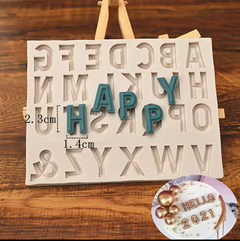 large 3d alphabet number silicone mould captial letter alphabet