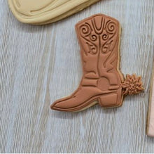 Load image into Gallery viewer, cowboy theme cookie cutter boot hat star leather
