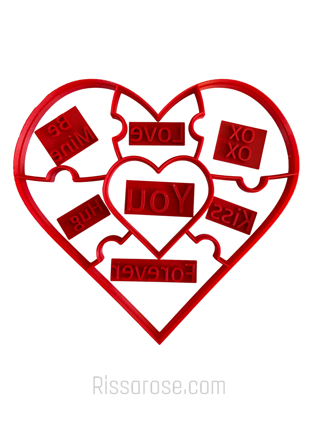 valentine's day cookie cutter stamp love heart puzzle conversation messages