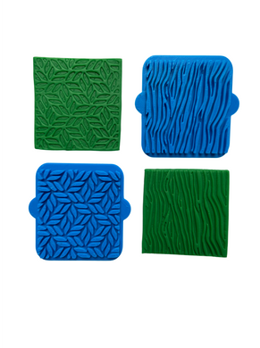 leaf & zebra texture cookie stamp woodland theme clay stamp forest pattern fondant embosser