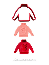 Load image into Gallery viewer, christmas ugly jumper cookie cutter reindeer rudolph sweater christmas in july
