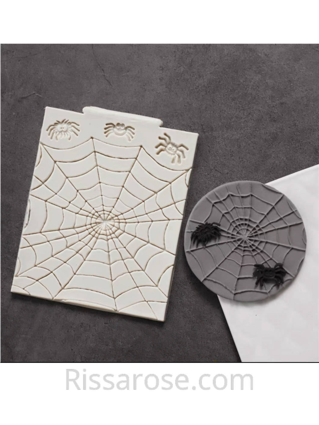 Halloween silicone mould Spider spiderweb web texture
