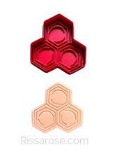 Load image into Gallery viewer, Honey theme Cookie Cutter Stamp honeycomb bee jar Winnie Fondant Embosser hexagonal
