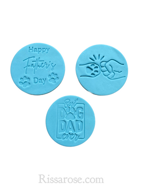 dog dad cookie stamps - best dog dad paw fist bump happy father's day