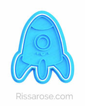 Load image into Gallery viewer, Cute Space Cookie Cutter Stamp UFO Satellite Sun Astronaut Saturn Earth Spaceship Alien
