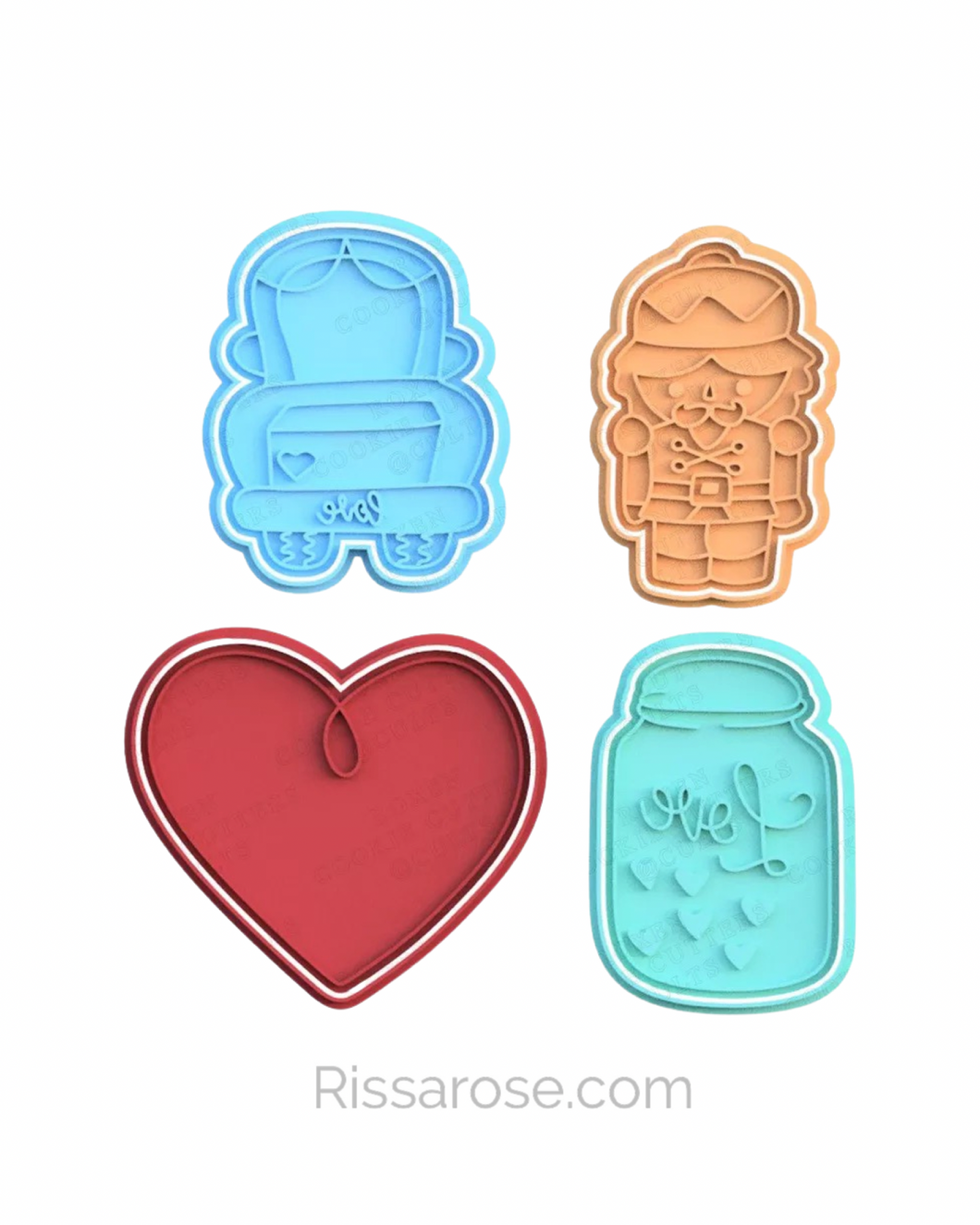 Love Piece Cookie Cutter Stamp Car Heart Jar Doll