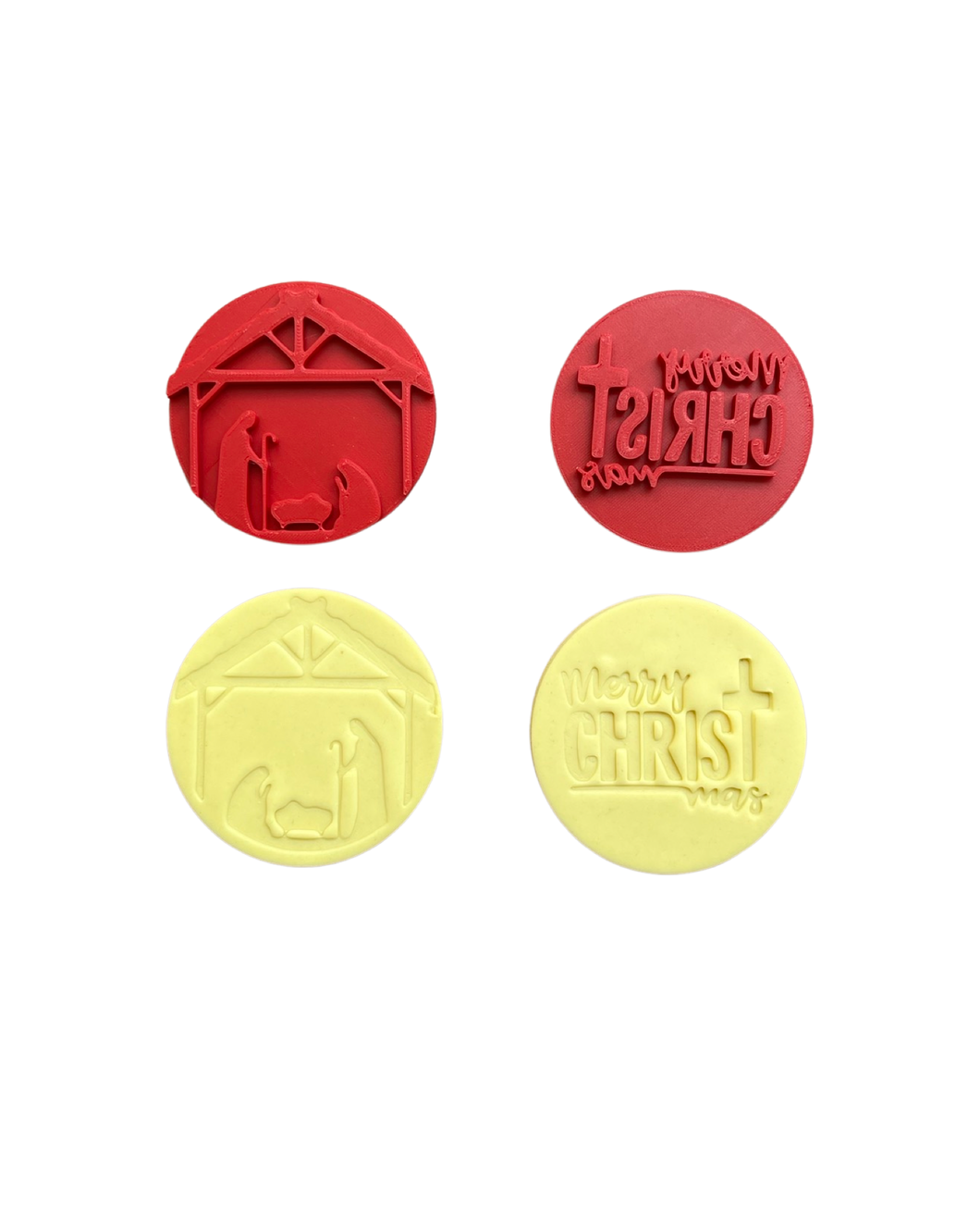 Traditional Christmas Nativity Scene Cookie Stamp Merry Christ mas Baby Jesus Cross
