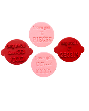 Love you Theme Cookie Cutter Stamp Love you 100's and 1000's  I love you to pieces 