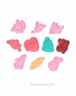 Valentine Theme Cookie Cutter Stamp Bunny Gift Cupid Love Cage Cupcake